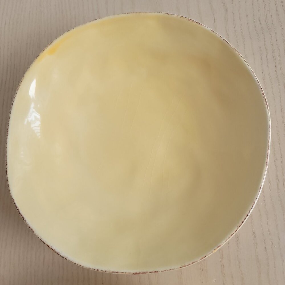 Crate&Barrel Lucca Yellow Stoneware Made In Italy Soup Salad Bowl 8.5 in Set 2 - Picture 9 of 16